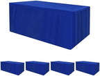 Fitted Table Cloths For 6 Foot Rectangle Tables 4 Pack Royal Blue in 6FT|4 Pack in Royal Blue