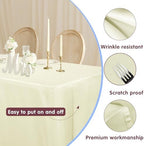 Fitted Table Cloths For 6 Foot Rectangle Tables, Vendor Booth 2 Pack Beige in 6FT|2 Pack in Butter Cream, alternate view 2