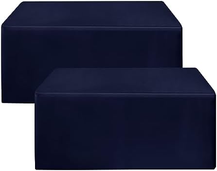 Fitted Table Cloths For 6 Foot Rectangle Tables, Vendor Booth 2 Pack Navy in 6FT|2 Pack in Navy