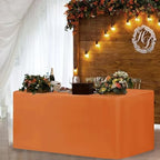 Fitted Table Cloths For 6 Foot Rectangle Tables, Vendor Booth 2 Pack Orange in 6FT|2 Pack in Orange, alternate view 4