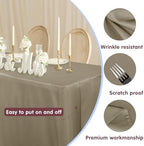 Fitted Table Cloths For 6 Foot Rectangle Tables, Vendor Booth 2 Pack Taupe in 6FT|2 Pack in Taupe, alternate view 2
