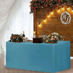 Fitted Table Cloths For 6 Foot Rectangle Tables, Vendor Booth 2 Pack Teal in 6FT|2 Pack in Teal, alternate view 5