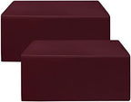 Fitted Table Cloths For 6 Foot Rectangle Tables, Vendor Booth 2 Pcs Burgundy in 6FT|2 Pack in Burgundy