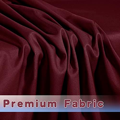 Fitted Table Cloths For 6 Foot Rectangle Tables, Vendor Booth 2 Pcs Burgundy in 6FT|2 Pack in Burgundy, alternate view 3