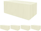 Fitted Table Cloths For 6 Foot Rectangle Tables, Vendor Booth 4 Pack Beige in 6FT|4 Pack in Butter Cream