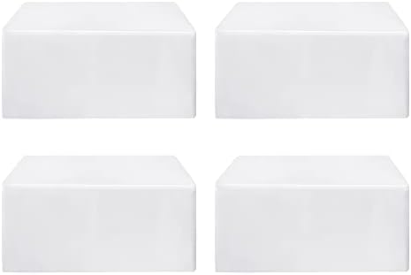 Fitted Table Cloths For 6 Foot Rectangle Tables, Vendor Booth 4 Pack White in 6FT|4 Pack in White