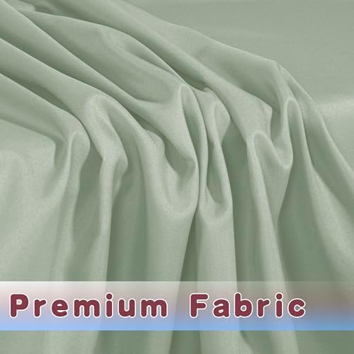 Fitted Table Cloths For 8 Foot Rectangle Tables 2 Pack Sage Green in 8FT|2 Pack in Sage Green, alternate view 3