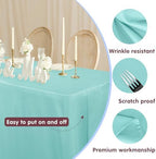 Fitted Table Cloths For 8 Foot Rectangle Tables, Vendor Booth 2 Pack Aqua in 8FT|2 Pack in Aqua, alternate view 2