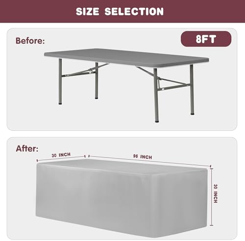 Fitted Table Cloths For 8 Foot Rectangle Tables, Vendor Booth 2 Pack Aqua in 8FT|2 Pack in Aqua, alternate view 6