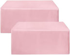 Fitted Table Cloths For 8 Foot Rectangle Tables, Vendor Booth 2 Pack Pink in 8FT|2 Pack in Pink
