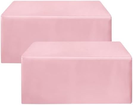 Fitted Table Cloths For 8 Foot Rectangle Tables, Vendor Booth 2 Pack Pink in 8FT|2 Pack in Pink