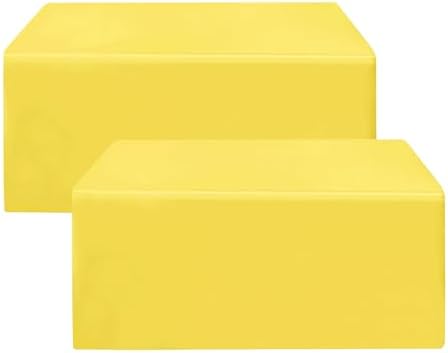 Fitted Table Cloths For 8 Foot Rectangle Tables, Vendor Booth 2 Pack Yellow in 8FT|2 Pack in Yellow