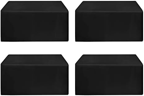 Fitted Table Cloths For 8 Foot Rectangle Tables, Vendor Booth 4 Pack Black in 8FT|4 Pack in Black
