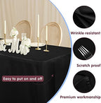 Fitted Table Cloths For 8 Foot Rectangle Tables, Vendor Booth 4 Pack Black in 8FT|4 Pack in Black, alternate view 2