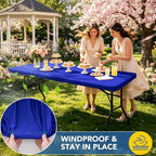 Fitted Tablecloth for 6 Foot Rectangle Tables-Elastic Picnic Table Covers, alternate view 3
