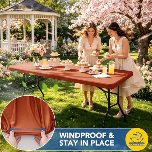 Fitted Tablecloth for 6 Foot Rectangle Tables-Fall Thanksgiving Table Cover, alternate view 3