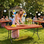 Fitted Tablecloth for 6 Foot Rectangle Tables-Fall Thanksgiving Table Cover, alternate view 7