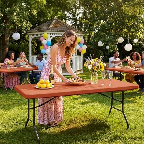 Fitted Tablecloth for 6 Foot Rectangle Tables-Fall Thanksgiving Table Cover, alternate view 7