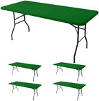 Fitted Tablecloth for 6 Foot Rectangle Tables-Green Picnic Table Cover