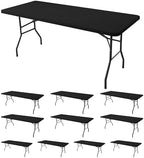 Fitted Tablecloth for 8 Foot Rectangle Tables-Black Picnic Table Covers