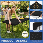 Fitted Tablecloth for 8 Foot Rectangle Tables-Black Picnic Table Covers, alternate view 2
