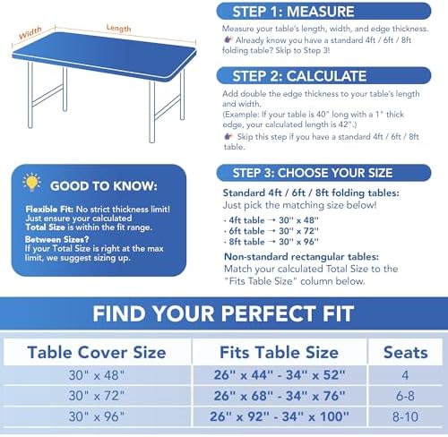 Fitted Tablecloth for 8 Foot Rectangle Tables-Black Picnic Table Covers, alternate view 6