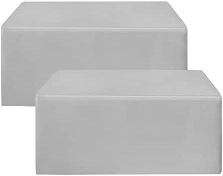 Fitted Tablecloths For 6 Foot Rectangle Tables 2 Pack Silver Grey in 6FT|2 Pack in Silver Grey