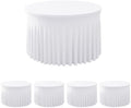 Fitted White Spandex Table Skirts for Wedding Party,60 Inch Round,4 Pack in 60R Inch| 4 Pack in White