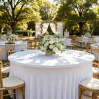 Fitted White Spandex Table Skirts for Wedding Party,60 Inch Round,4 Pack in 60R Inch| 4 Pack in White, alternate view 2
