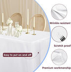 Fitted White Tablecloths For Folding Rectangle Tables 2 Pcs 48 x 30 Inch in 4FT(30x48)| 2 Pack in White, alternate view 2