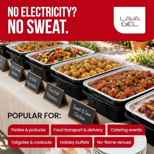 Flame-Free Catering Heat Pads & Buffet Kits - Sustainable Natural Mineral Food Warming Solution for Full & Half, alternate