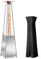 Flame Pyramid Pool Heater, Stainless Steel Triple Safety Protection Patio Heater with Patio Cover, Warm Glass, alternate view