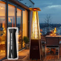 Flame Pyramid Pool Heater, Triple Safety Protection Portable Patio Heater with Patio Cover, Warm Glass Tube with