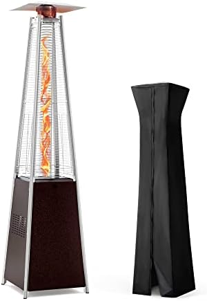 Flame Pyramid Pool Heater, Triple Safety Protection Portable Patio Heater with Patio Cover, Warm Glass Tube with, alternate