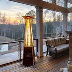 Flame Pyramid Pool Heater, Triple Safety Protection Portable Patio Heater with Patio Cover, Warm Glass Tube with, alternate
