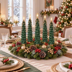 Flameless Christmas Tree Shaped Candles, Taper Xmas Window Decor Gifts, alternate view 3