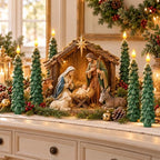 Flameless Christmas Tree Shaped Candles, Taper Xmas Window Decor Gifts, alternate view 6