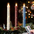 Flameless Cone Candle with Built-in Star String Light, 11-Button Remote Control, Timer, Battery Powered
