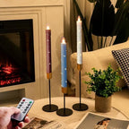 Flameless Cone Candle with Built-in Star String Light, 11-Button Remote Control, Timer, Battery Powered, alternate view 3