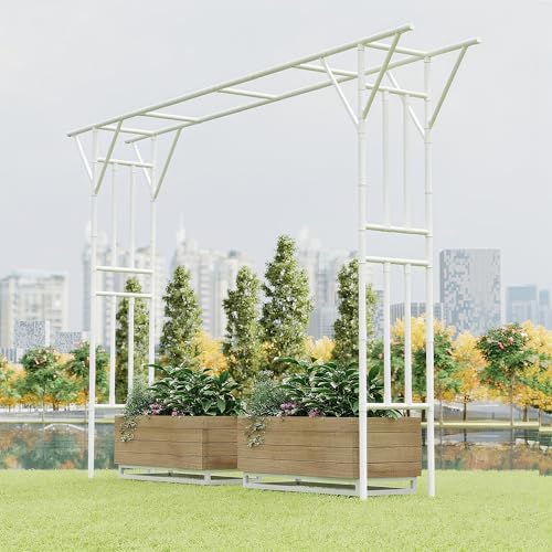 Flat Top Garden Arch Trellis 11FT x 9FT, Extra Large Garden Trellis for Climbing Plants Outdoor, 141.7in x 108in