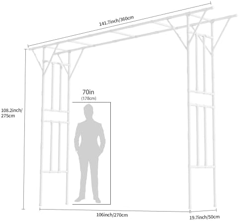 Flat Top Garden Arch Trellis 11FT x 9FT, Extra Large Garden Trellis for Climbing Plants Outdoor, 141.7in x 108in, alternate