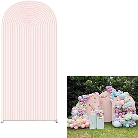 Flesh Pink Ripples Pattern Arch Backdrop Cover for Birthday Party Wedding Baby Shower Decorations Chiara