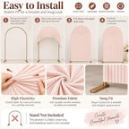 Flesh Pink Ripples Pattern Arch Backdrop Cover for Birthday Party Wedding Baby Shower Decorations Chiara, alternate view 5