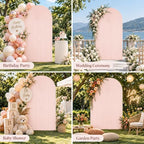 Flesh Pink Ripples Pattern Arch Backdrop Cover for Birthday Party Wedding Baby Shower Decorations Chiara, alternate view 7