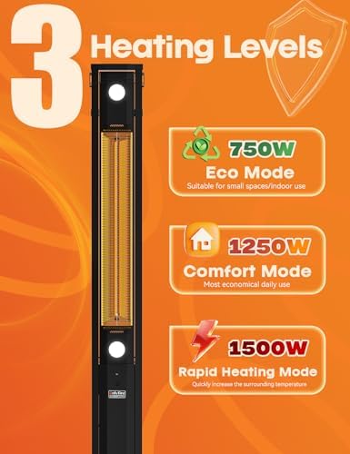 FlexRay 80" Electric Infrared Patio Heater for Indoor Outdoor, alternate view 5