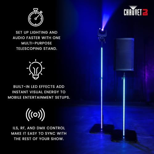 FLEXstand FX ILS DJ Lighting & Speaker Stand with Built-in RGB+WW LED Light Strip, Adjustable Telescoping Tripod, alternate