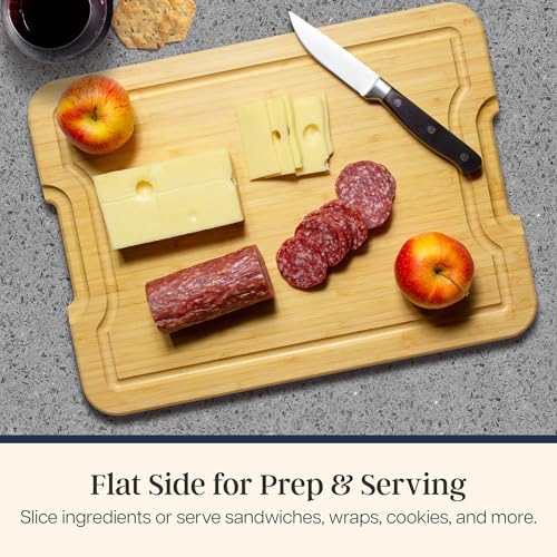 Flip, Serve & Store Reversible Charcuterie Board with Lid in 15.5"L x 11.5"W x 2.87"Th in Bamboo, alternate view 2