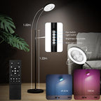 Floor Fan with Light, 26W LED RGB Dimmable Standing Lamp, alternate view 2