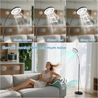 Floor Fan with Light, 26W LED RGB Dimmable Standing Lamp, alternate view 4
