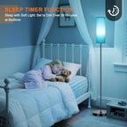 Floor Lamp, 9W 800LM Smart Bulb, Tall Lamp, Turquoise Shade, alternate view 6